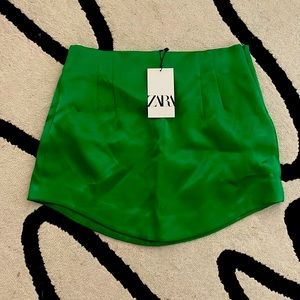 Green Satin Skirt